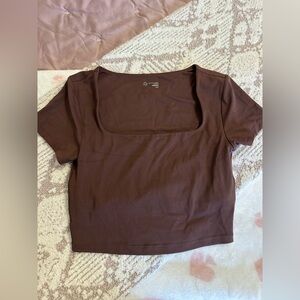 Offline by Aerie Brown Square Neck Women's Top